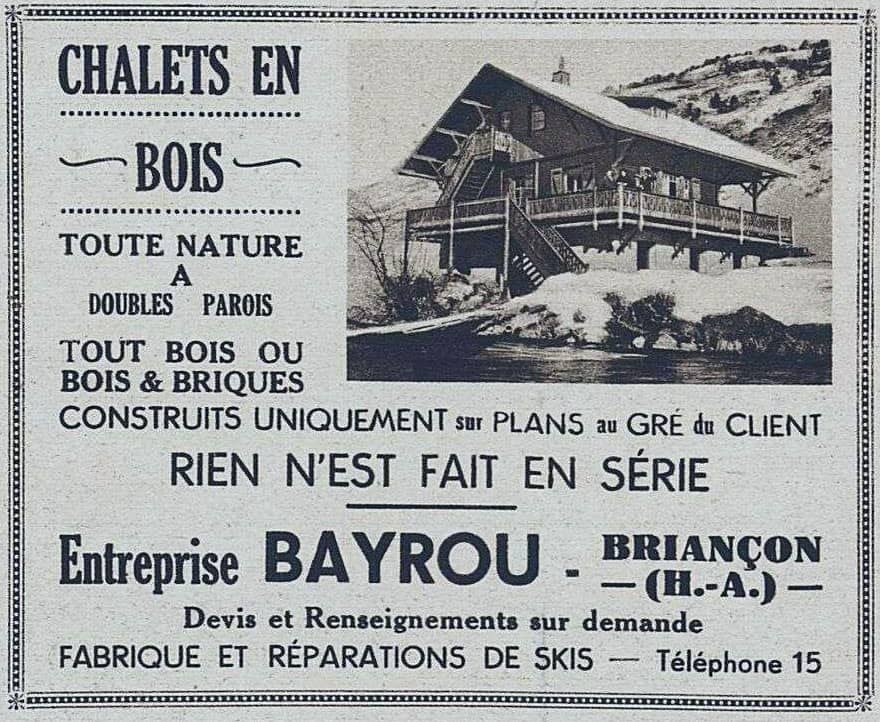 Publicité chalets Bayrou 1937