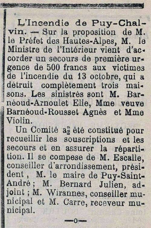Extrait du journal La Durance Novembre 1918