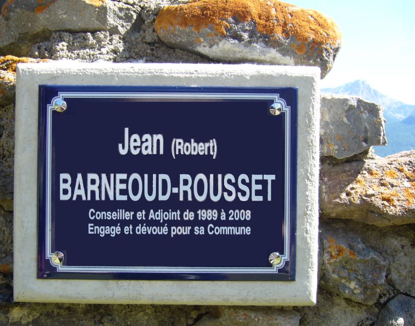 Plaque Barneoud-Rousset Jean (Robert)